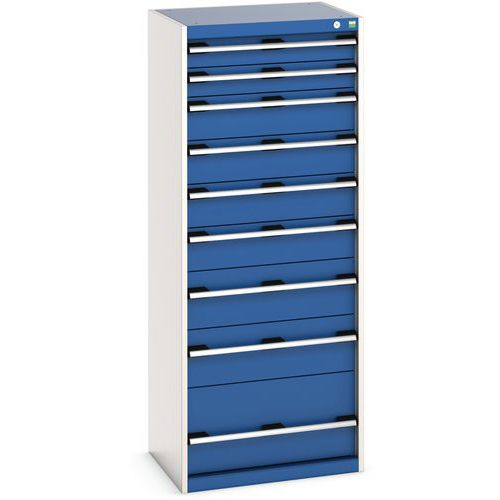 Skåp med 9 lådor Cubio 1600x650 mm – Bott