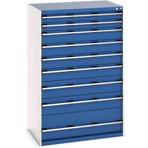 Skåp med 9 lådor Cubio – 1600x1050x750 mm – Bott