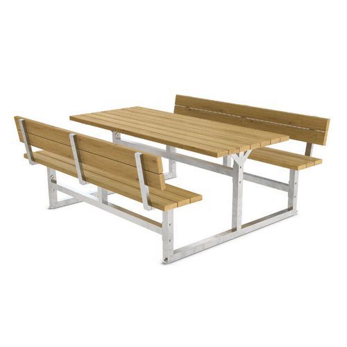 Picknickbord Bok med ryggstöd, 6 platser - R&R Solutions