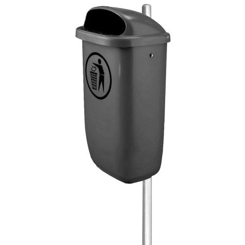 Papperkorg 50 L Vägg/Stolpe Mörkgrå Papperkorg 50 L Vägg/Stolpe Mörkgrå