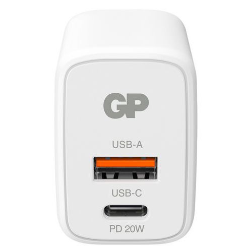 Väggladdare WM2B, PD 20W, USB-A/USB-C - GP Väggladdare WM2B, PD 20W, USB-A/USB-C - GP