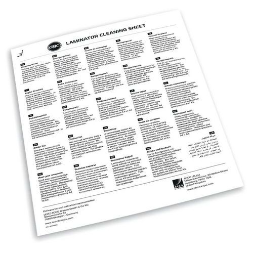 Rengöringsark lamineringsmaskin A3/A4 - GBC Rengöringsark lamineringsmaskin A3/A4 - GBC
