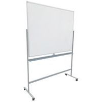 Mobil dubbelsidig lackerad whiteboard med hylla - Manutan Expert