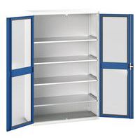 Skåp Verso med transparenta dörrar och 4 hyllplan 1300x550x2000 – Bott