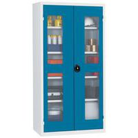 Skåp med genomskinliga dörrar