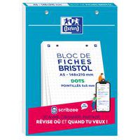 Block med 30 Bristolkort 148x210 perforerade med prickar - Oxford