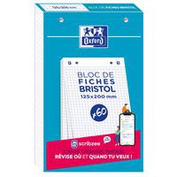 Block Bristol 125x200 60 kort perforerade Q5/5/5 vita - Oxford