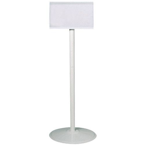 Stolpe och informationsskylt