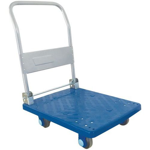 Flakvagn i plast med nedfällbart handtag, 200 kg Flakvagn i plast med nedfällbart handtag, 200 kg