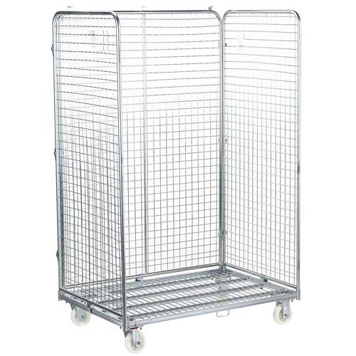 Stor tresidig rullcontainer - 600 kg kapacitet - Manutan Expert