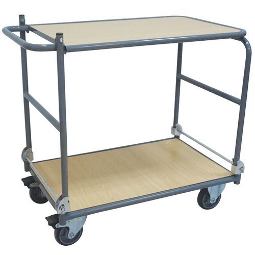Chariot pliant 2 plateaux - Capacité 150 kg - Manutan Chariot pliant 2 plateaux - Capacité 150 kg - Manutan