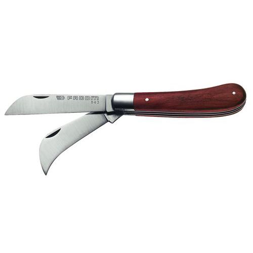 Elektrikerkniv med 2 blad - trähandtag - Facom