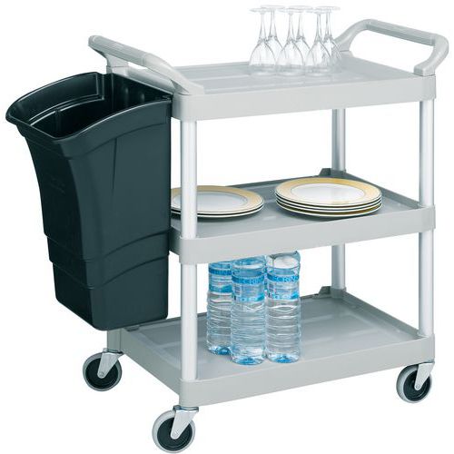 Vagn i plast med 3 hyllor – lastkapacitet 90 kg Vagn i plast med 3 hyllor – lastkapacitet 90 kg