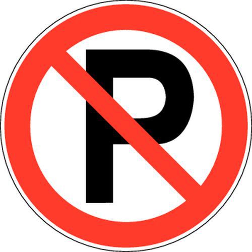 Förbudsskylt - parkering förbjuden - självhäftande - Brady