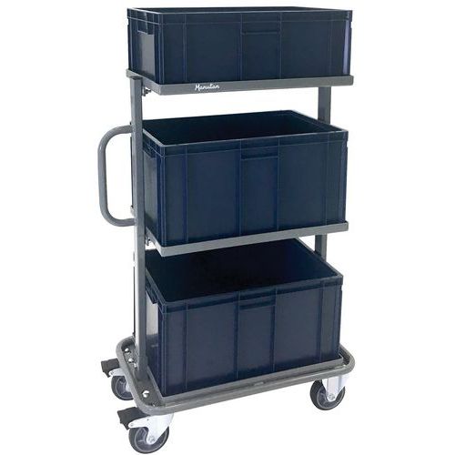 Vagn med 3 backar - kapacitet 200 kg - Manutan Vagn med 3 backar - kapacitet 200 kg - Manutan
