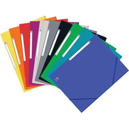 Topfile A4 elastisk mapp med 3 flikar - kornig kartong - blandade färger - Elba